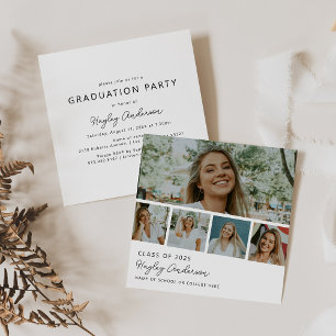 Modern 5 Photo Strip Collage Invitation
