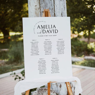 Modern 5 Tables Welcome Seating Chart