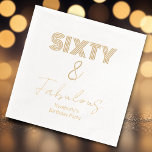 Modern 60 and  Fabulous 60th Birthday Party<br><div class="desc">Modern Typography Sixty and Fabulous Birthday Napkins feature a bold typography that beautifully highlights the "Sixty and Fabulous" wording making them the perfect accessory for your birthday celebration. Whether you're hosting an intimate gathering or a grand party, these napkins are ideal for serving drinks and snacks while enhancing the festive...</div>