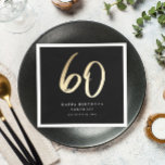 Modern 60th Birthday Black & Gold Script Napkin<br><div class="desc">Modern 60th Birthday Black & Gold Script wine label features stylish faux gold foil number in handwritten script. Simple and elegant,  great surprise adult milestone birthday decor for men and women. The black background colour on the back can be changed to any colour of your choice.</div>