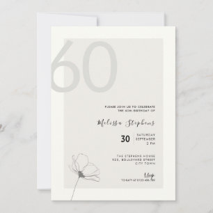 Modern 60th Birthday Invitation - Minimal Style