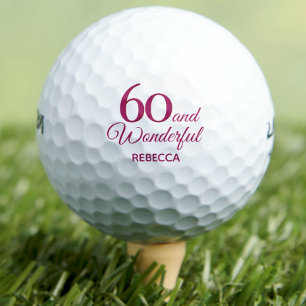 Modern 60th birthday party simple pink golf balls