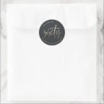 Modern 60th birthday simple stylish elegant script classic round sticker<br><div class="desc">Modern 60th birthday simple stylish elegant gold script 60th birthday party decor favour sticker. Part of a collection.</div>