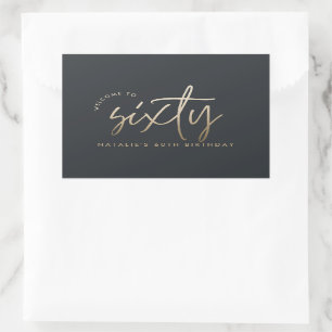 Modern 60th birthday simple stylish elegant script sticker