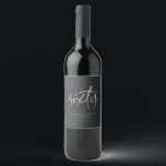 Modern 60th birthday simple stylish elegant script wine label<br><div class="desc">Modern 60th birthday simple stylish elegant gold script 60th birthday design. Part of a collection.</div>