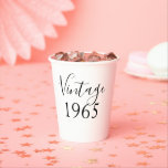 Modern 60th Birthday Vintage 1965 Free Party  Paper Cups<br><div class="desc">Modern 60th Birthday Vintage 1965 Free Party</div>