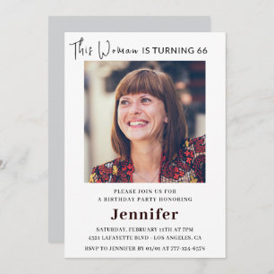 Modern 66th birthday invitations for her Photo
