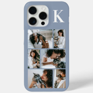 Modern 6 Pet Photo Dusty Blue iPhone 15 Pro Max Case