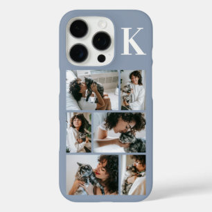 Modern 6 Pet Photo Dusty Blue iPhone 16 Pro Case