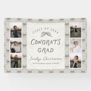 Modern 6 Photo Collage Congrats Grad Graduation Banner