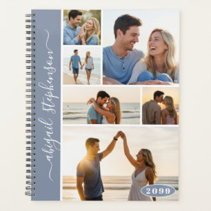 Modern 6 Photo Collage Custom Colour Personalized Planner