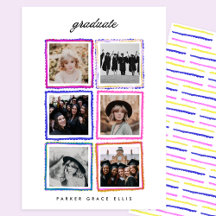 Modern 6 Photo Collage Frames Graduate High School