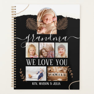 Modern 6 Photo Collage Grandma Personalized Planner