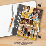 Modern 6 Photo Collage Personalized Planner<br><div class="desc">Create your own personalized planner utilizing this easy-to-upload photo collage template with 6 pictures on the front with year, your family name, your name or other custom text and a full-size photo on the back cover. CHANGES: You can change the background and rectangle fill colours as well as any text...</div>