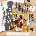 Modern 6 Photo Collage Personalized Planner<br><div class="desc">Create your own personalized planner utilizing this easy-to-upload photo collage template with 6 photos on the front with your family name, your name or other custom text and a full-size photo on the back cover. CHANGES: You can change the background and rectangle fill colours as well as any text font...</div>