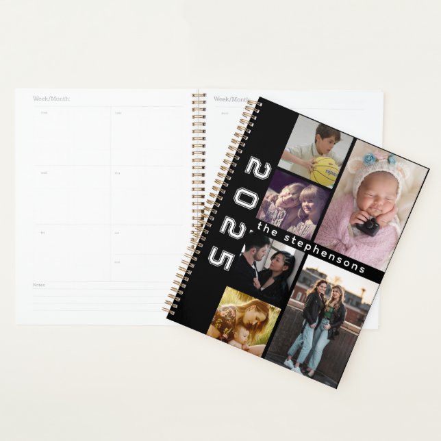Modern 6 Photo Collage Personalized Planner (Display)