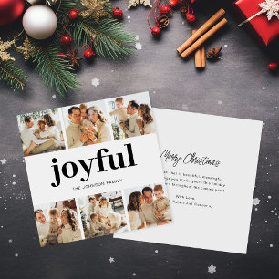 Modern 6 Photo Family Christmas Holiday Card