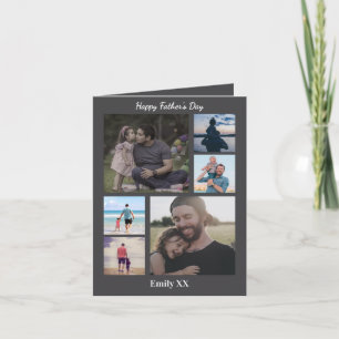 Modern 6 photo Father's day greeting card