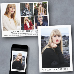 Modern 6 Photo Model and Actor Comp Card