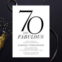 Modern 70 and Fabulous Seventieth Birthday Party