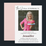 Modern 70th birthday invitations for her Photo<br><div class="desc">Modern 70th birthday invitations for her Photo elegant</div>