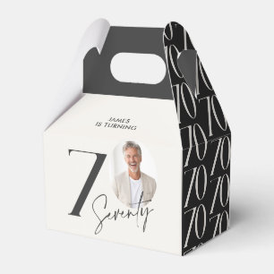 Modern 70th Birthday Photo Minimal Milestone Favor Box