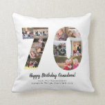 Modern 70th Number Photo Collage Custom Greeting Throw Pillow<br><div class="desc">Display your favourite pictures into a number collage! Makes a perfect anniversary or birthday present for a loved one.
Photography © Storytree Studios,  Stanford,  CA</div>