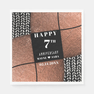 Modern 7th Copper Wool Anniversary Napkin