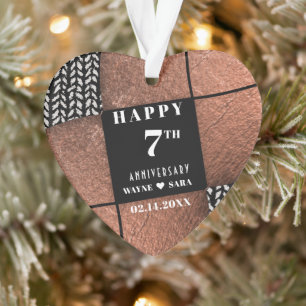 Modern 7th Copper Wool Anniversary Ornament
