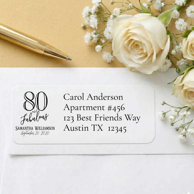 Modern 80 and Fabulous Bold Name Date Birthday  (Creator Uploaded)