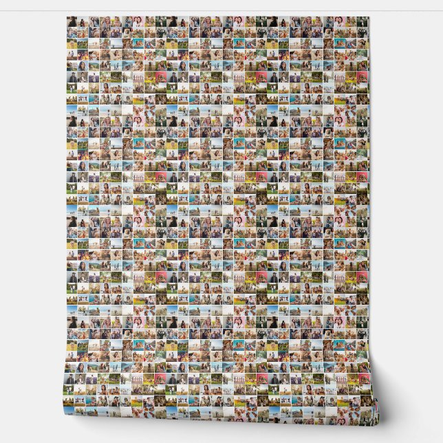 Modern 81 Photo Collage Pattern Wallpaper (Unrolling)