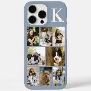 Modern 8 Pet Photo Dusty Blue iPhone 16 Pro Max Case