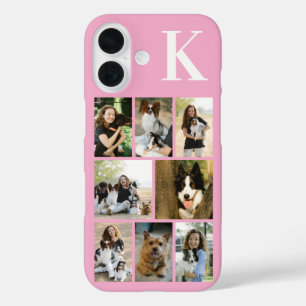 Modern 8 Pet Photo Pink iPhone 16 Case