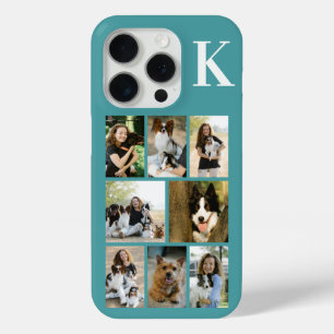 Modern 8 Pet Photo Teal iPhone 15 Pro Case