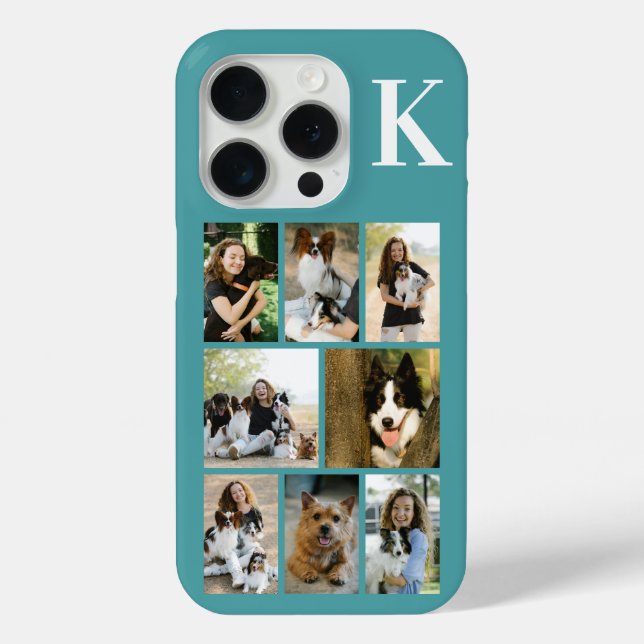 Modern 8 Pet Photo Teal Case-Mate iPhone Case (Back)