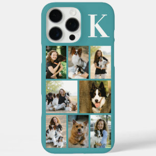 Modern 8 Pet Photo Teal iPhone 16 Pro Max Case