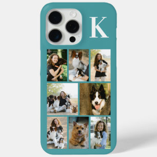 Modern 8 Pet Photo Teal iPhone 15 Pro Max Case
