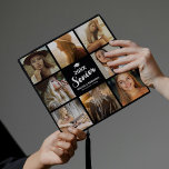 Modern 8 Photo 2025 Senior Graduation Cap Topper<br><div class="desc">Celebrate your graduation in style with our uniquely designed cap topper, offering an infusion of modern aesthetic meets tradition. This graduation cap topper features a sleek black background that can be personalized to any colour choice, an 8-photo collage that encapsulates your graduation journey, a timeless mortarboard, and a customizable section...</div>