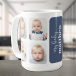 Modern 8 Photo Coffee Mug<br><div class="desc">Your favourite 8 photos and your personalization on blue (or any colour, ) create this mug for yourself, mother's day, father's day or any special occasion.</div>