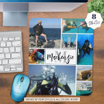 Modern 8 Photo Collage Monogram Name Custom Mouse Pad<br><div class="desc">Create your own personalized, custom colour photo mouse pad using this easy-to-upload photo collage template featuring 8 pictures in various sizes and shapes and a monogram and name in your choice of font styles and all colours (shown with a modern handwritten script name and classic monogram in black and grey...</div>