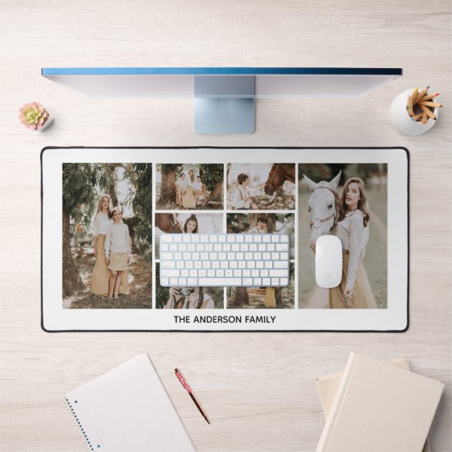 Modern 8 Photo Collage Office Desk Mat (Office 1)