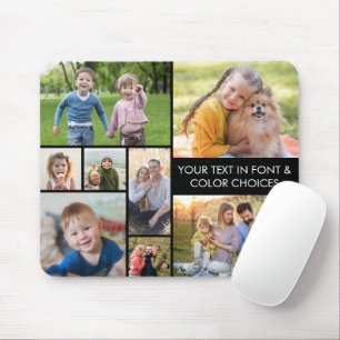 Modern 8 Photo Collage Personalized Custom Mouse Pad