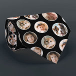 Modern 8-Photo Collage Tie<br><div class="desc">Add a personal touch to your wardrobe with this custom photo necktie, featuring a stylish black background with a pattern of circular frames showcasing 8 of your favourite pictures. Whether it's cherished family moments, adorable pets, or meaningful photos, this unique tie transforms memories into a stylish and sentimental accessory. Perfect...</div>