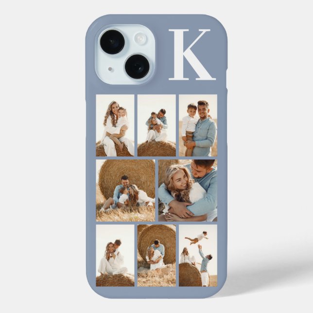 Modern 8 Photo Dusty Blue Case-Mate iPhone Case (Back)