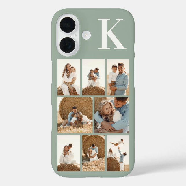 Modern 8 Photo Sage Green Case-Mate iPhone Case (Back)