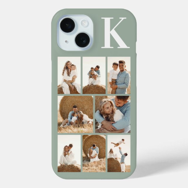 Modern 8 Photo Sage Green Case-Mate iPhone Case (Back)