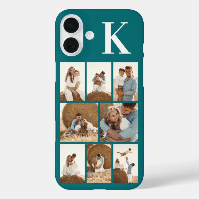 Modern 8 Photo Teal Case-Mate iPhone Case (Back)