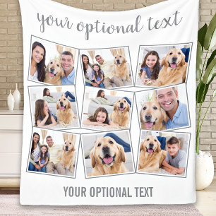 Modern 9 Photo Collage Fleece Blanket