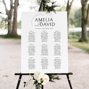Modern 9 Tables Welcome Seating Chart