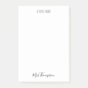 Modern A Note From Teacher Minimalist Name Script